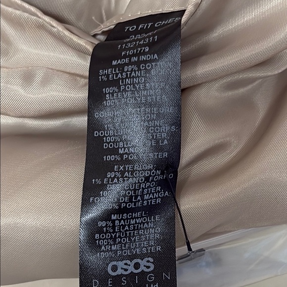 PRICED TO SELL NOW: ASOS DESIGN Wedding Skinny Blazer Jacket in Stone - 38S - Picture 4 of 4